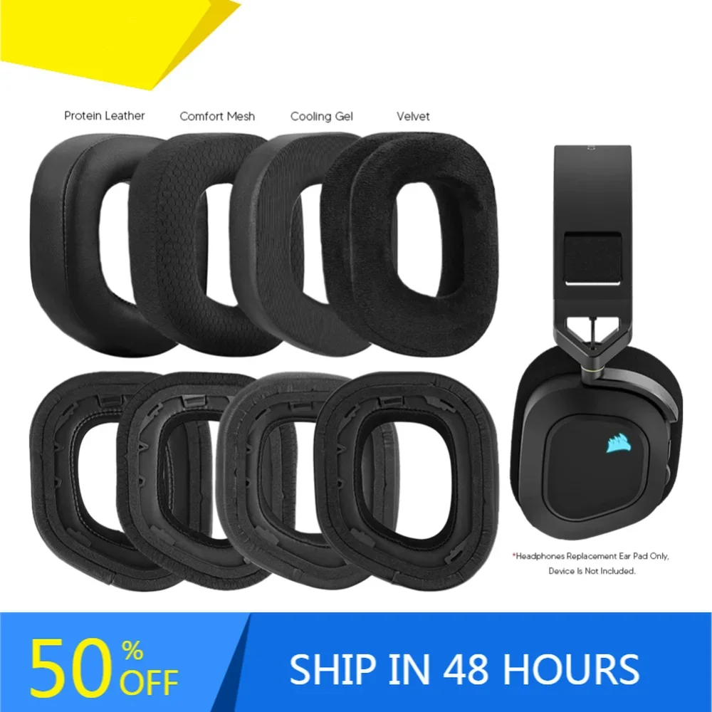 Replacement Ear Pads For Corsair HS80 HS 80 RGB Wireless Headphone Accessories Headset Ear Cushion Repair Parts sponge