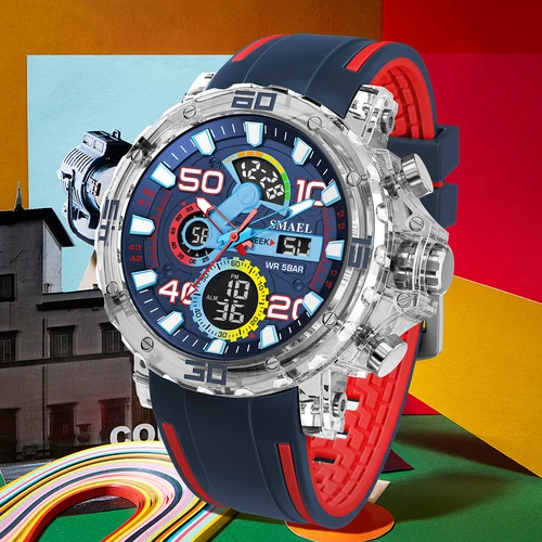 Relojes militares para hombre, novedad de 2025, reloj de pulsera resistente al agua hasta 50M, cronómetro, alarma, luz LED, relojes digitales 8136, reloj deportivo para hombre