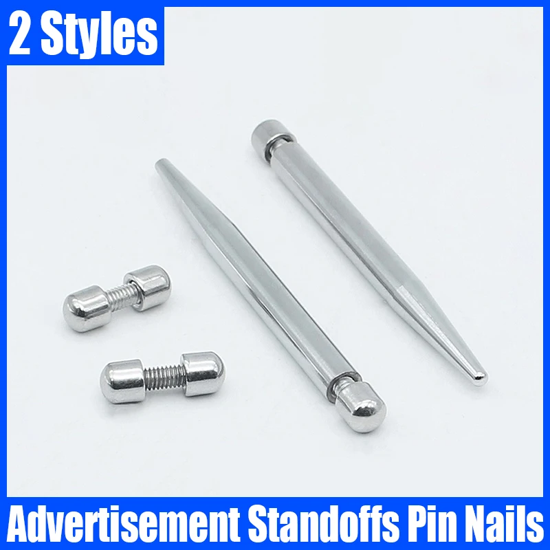 

2PCS Zinc Alloy Advertisement Standoffs Pin Nails Glass Fastener Billboard Fixing Screw Advertising Board Fixed Nails