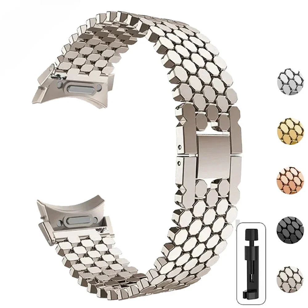 Quick Fit Edelstahl-Band ohne Lücken für Samsung Galaxy Watch 6 Classic 47 mm 43 mm 4 42 46 mm 5 Pro 45 mm 40 mm 44 mm Correa