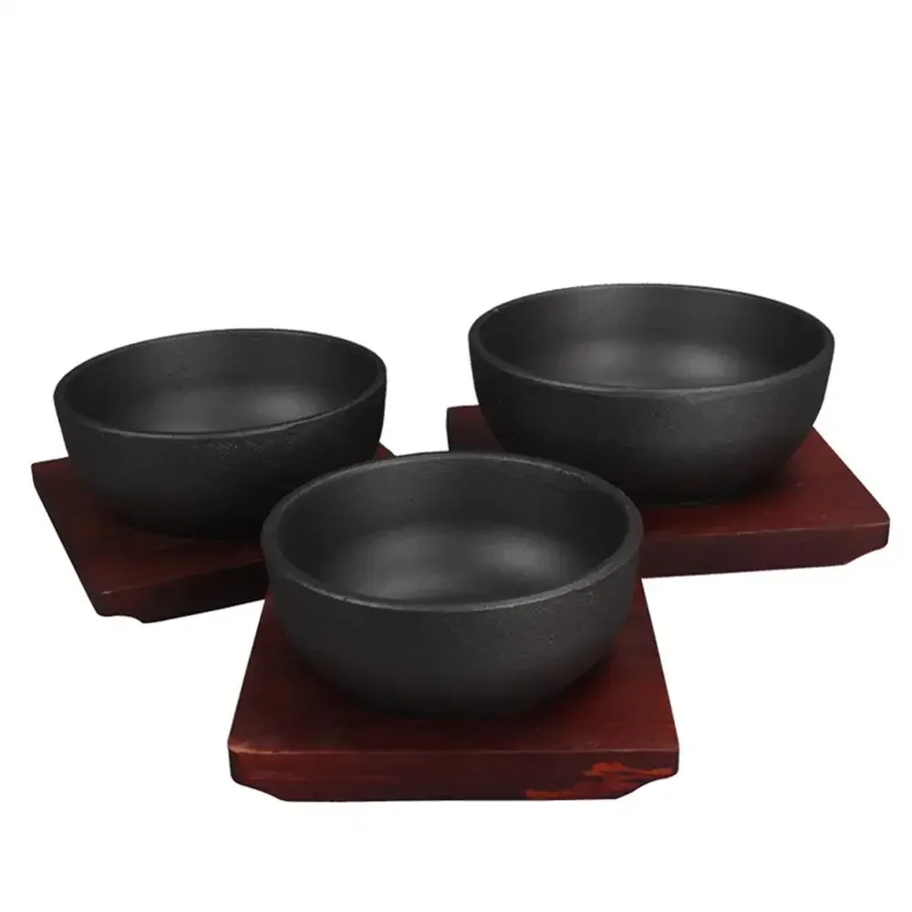 Thicken Cast Iron Bowl Korean Stone Bowl for Bibimbap For induction cooker With tray