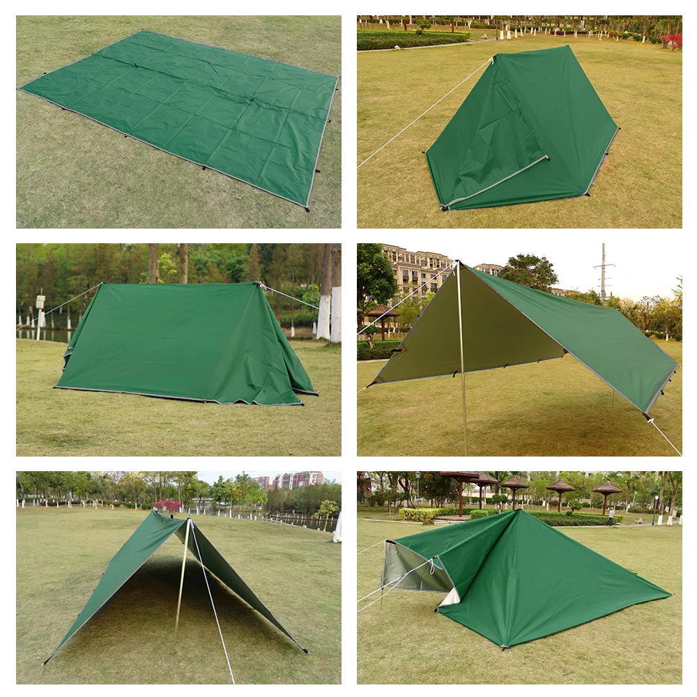 Camping 19 Hanging Points Tent Tarp Survival Sun Shelter Shade Canopy Outdoor Backpacking Waterproof Awning SunShade 4x4 3x4 3x3