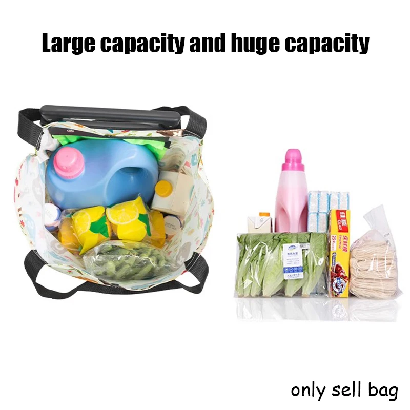 Portable Foldable Large capacity Portable/Pull rod type Shopping bag With wheels cart bag Portable bag