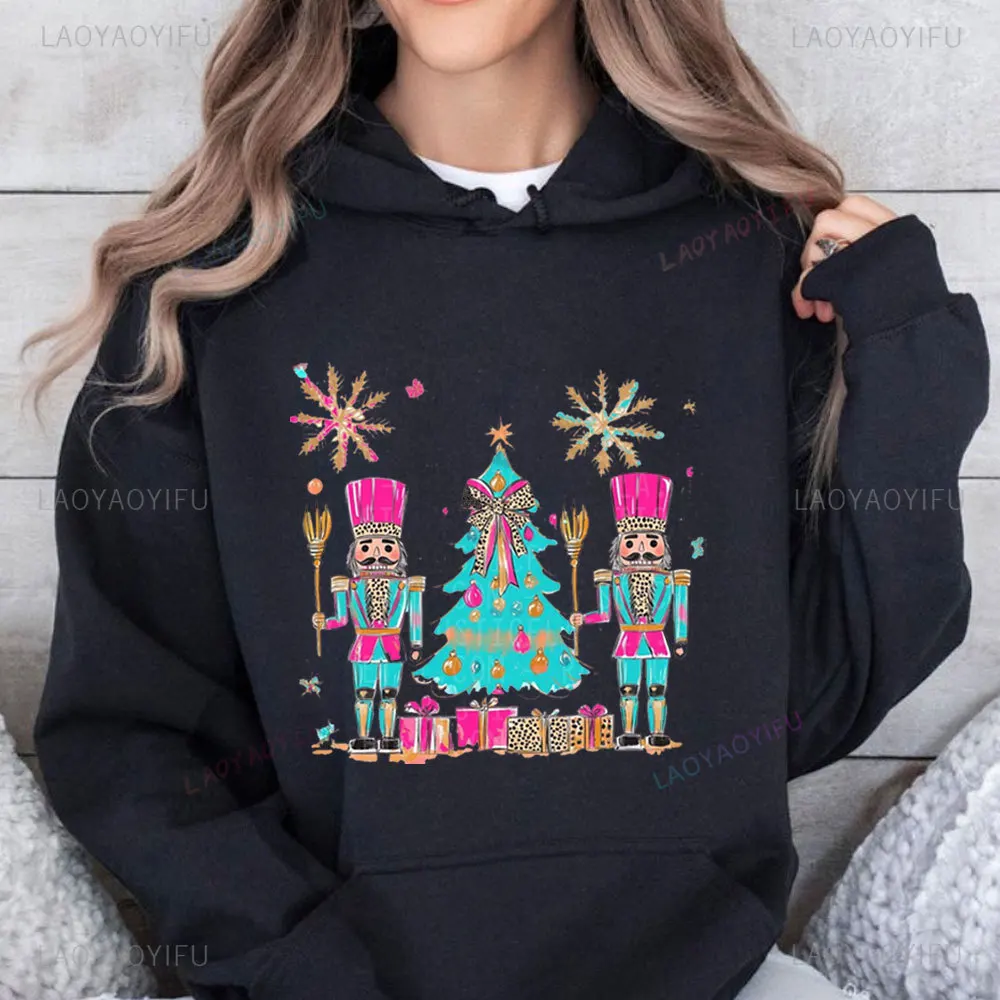 Christmas Nutcracker Sweatshirt Santa Long Sleeve Pullovers Christmas Hoodie Nutcracker Hoodies Christmas Gift for Women