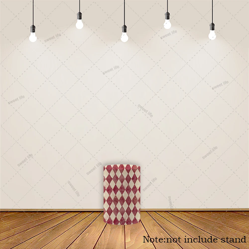 Rautenförmiges Muster Ballon Party Sockel Abdeckung Zylinder Geburtstag Baby Dusche Stoff Tischdecke Dekoration