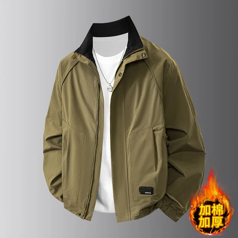 Men's Youth Thickened Velvet Collar Classic Fashion Simple Jacket 2025 New Men's Coat