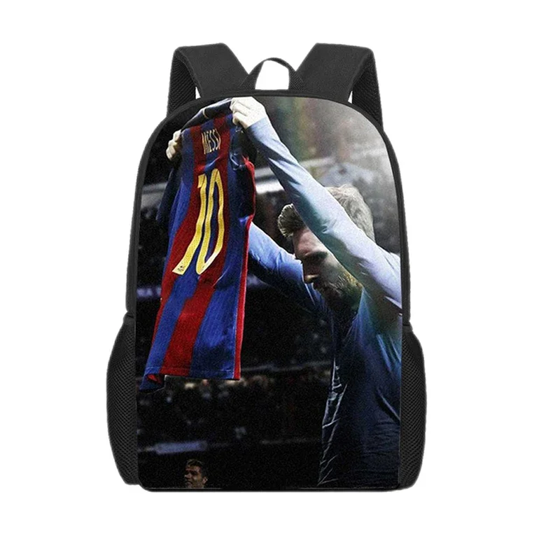 Football Star Ronaldo Messi Signature zaino da bicicletta alla moda per ragazzi e ragazze borsa da scuola Casual di alta qualità grande Bac