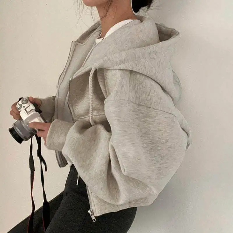 

Women's Winter Hoodie Sweatirt Zip up Jaet Warm Fce Long Sve ort Sle Casual Comfortable ex Hooded Top