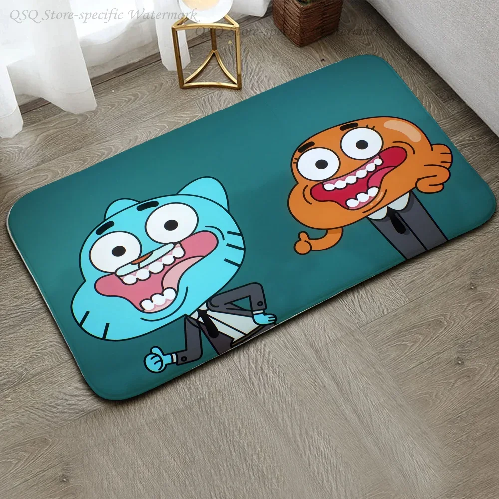 1pc The-Amazing World G-Gumball Floor Mat Floor Mat Anti-Slip Kitchen Bedroom Handmade Tufted Rug Carpet