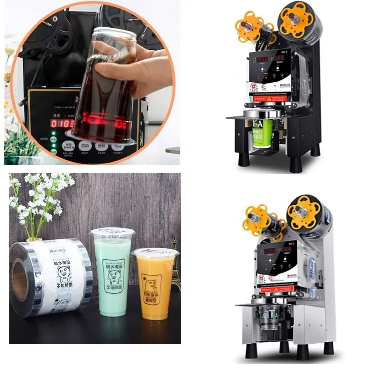 Milk tea cup sealing machine Commercial coffee shop Dessert shop Cup sealing machine Bubble tea equipment Plastic cup sealing