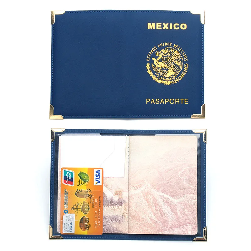 Mexico Travel Passport Holder Case Soft Leather Estados Unidos Mexicanos Passport Cover Business& Credit Card Holder