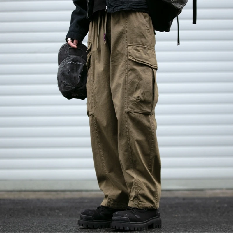 Pantaloni cargo oversize da uomo multitasche vestibilità ampia streetwear casual stile americano pantaloni a gamba dritta alla moda coreana