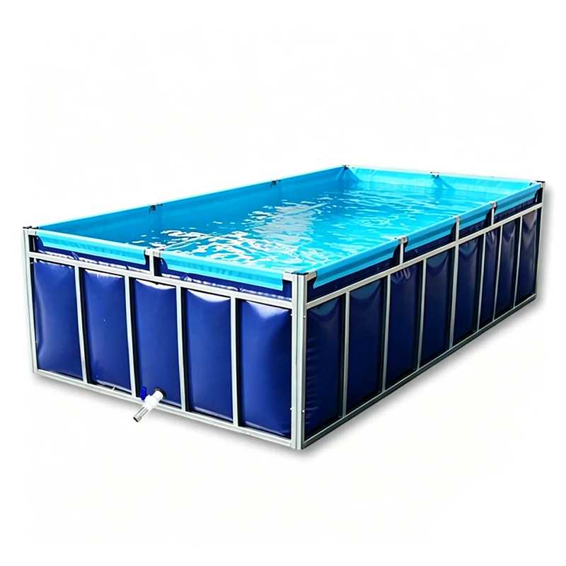 Fish tank Plastic Farm Fish Plastic Pond/Fish square Shape Galvanized Pipe Frame /Outdoor Large Farm Equipment Plastic Fish Pond