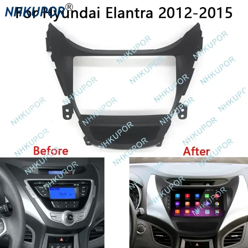 Car Radio Frame Kit For Hyundai Elantra 2012 2013 2014 2015 Auto Stereo Install Dash Panel Fascia Mounting Bezel Faceplate