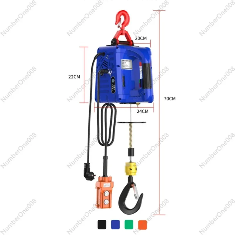 220V/110V Upgrade Electric hoist Portable electric hand winch traction block electric steel wire rope lifting hoist towing rope