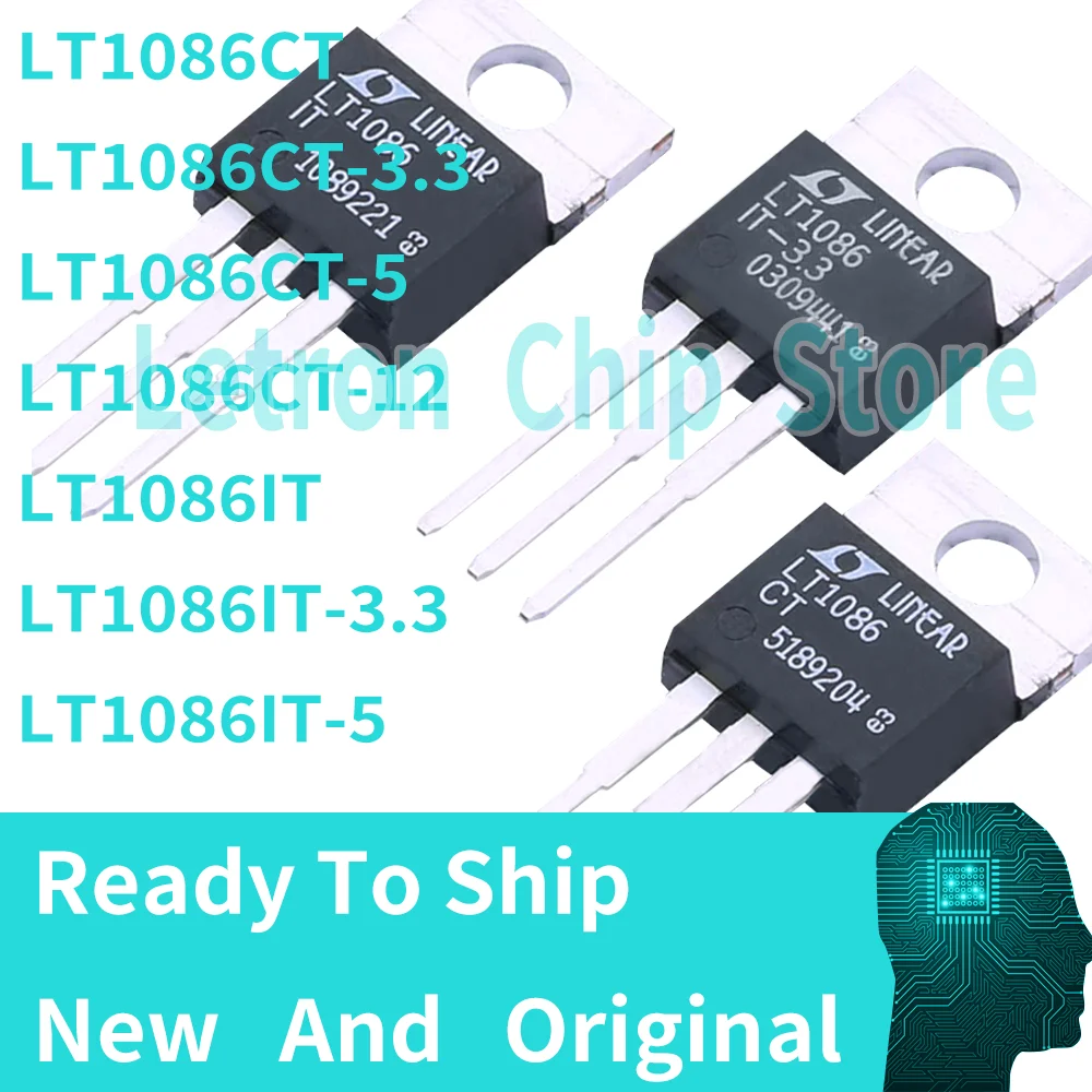 5pcs New Original LT1086CT LT1086CT-3.3 LT1086CT-5 LT1086IT LT1086IT-3.3 LT1086IT-5 LT1086CT-12#PBF Chip LDO IC