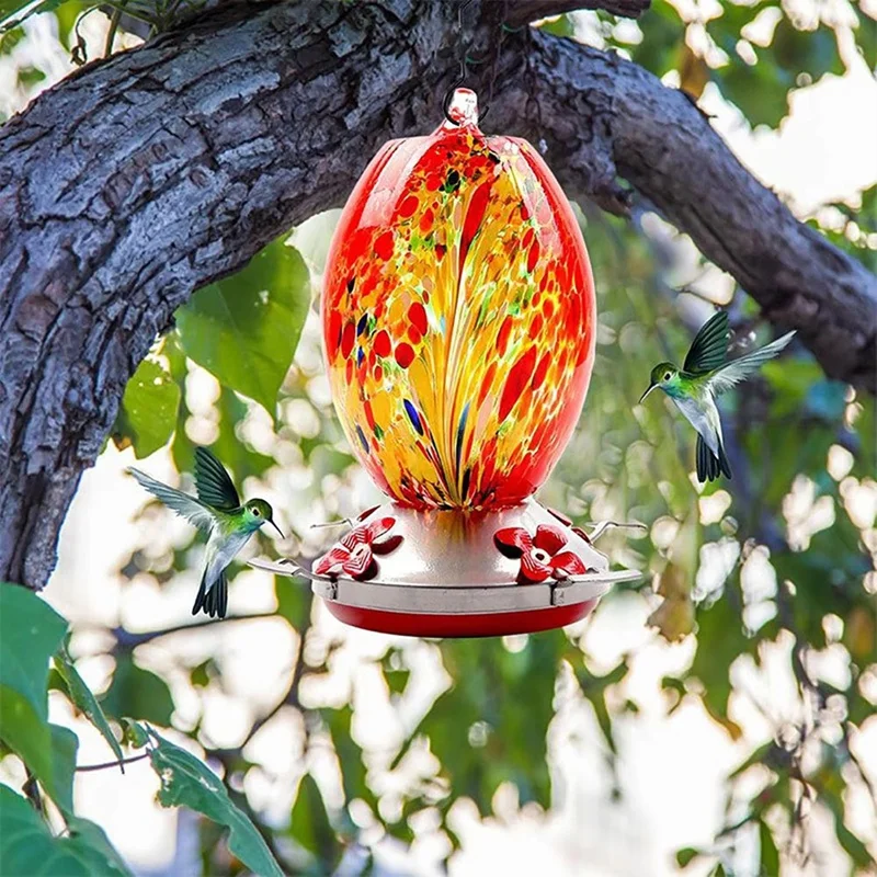 

Hummingbird Feeder, Large Glass Bird Feeder for Outdoor UseJAS