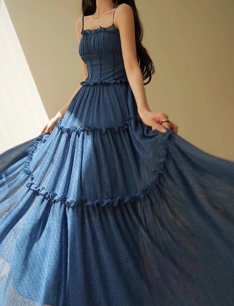 

blue Slash Neck Strapped Dress Women Summer Holiday Vacation Vestidos Bodycon Streetwear Chic Cloth Lady