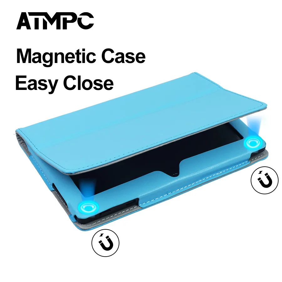 Tablet ATMPC da 7 pollici, Android 11, 3 GB di RAM+32 GB di ROM, Quad-Core, 3500 mAh, WIFI, BT 4.2, display IPS 1024*600, tablet con custodia magnetica