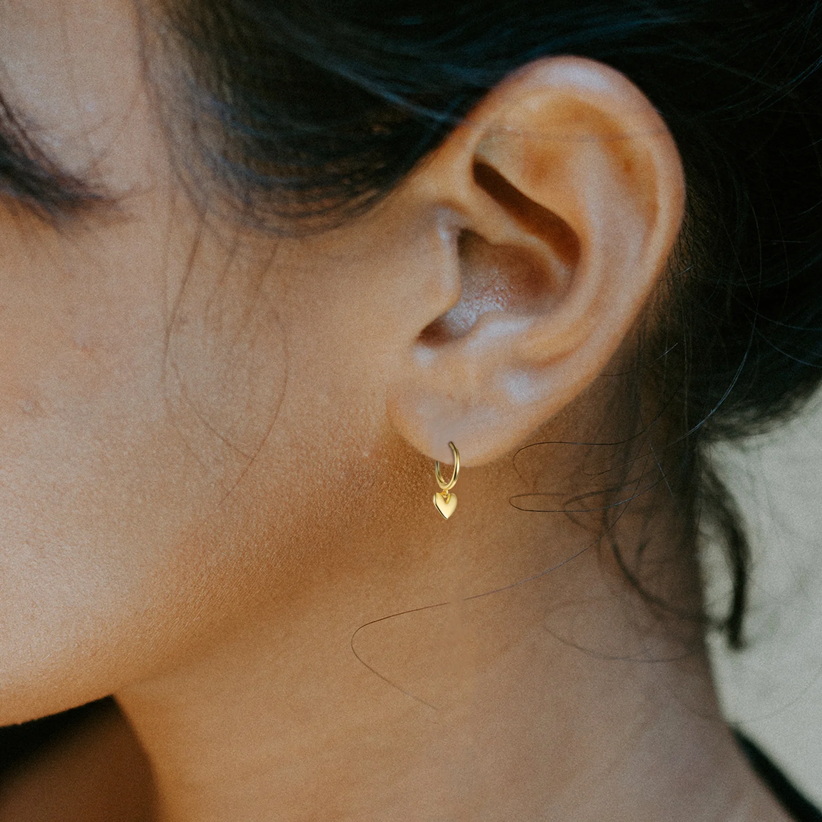 

Dangle Gold Daily Wear Heart For Hoops Earrings Women Fashion Heart Earrings Small Jewelry Gift