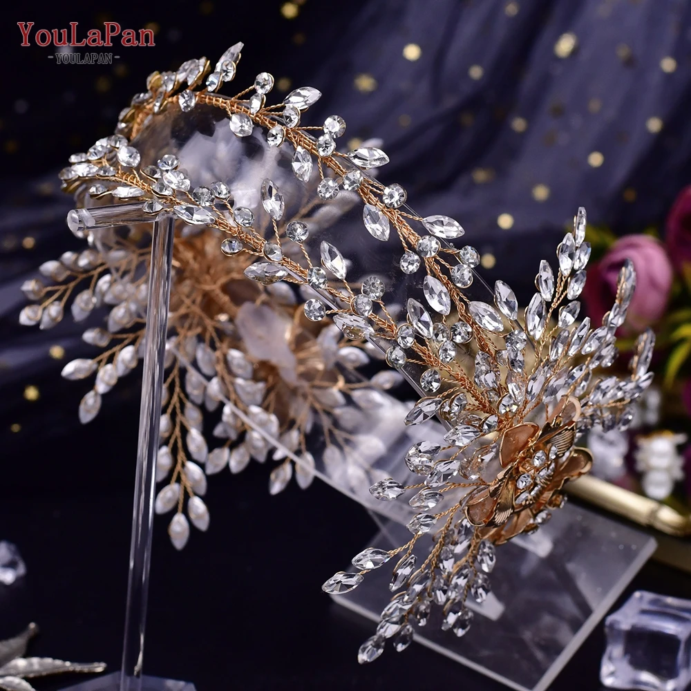 YouLaPan – couvre-chef en cristal pour femmes, accessoires de cheveux, bandeau de mariée, couronne de concours, diadème en strass pour coiffure de mariage, HP425