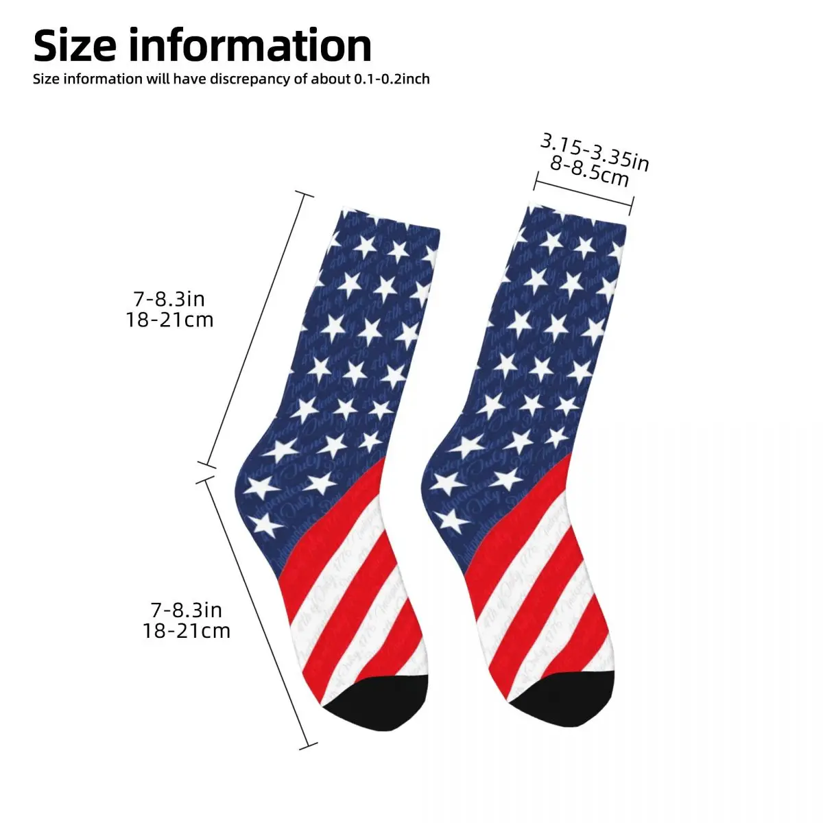 Star Flag Print Socks USA 4th of July Independence Day Harajuku Stockings Autumn Non-Slip Men Socks Breathable Skateboard Socks