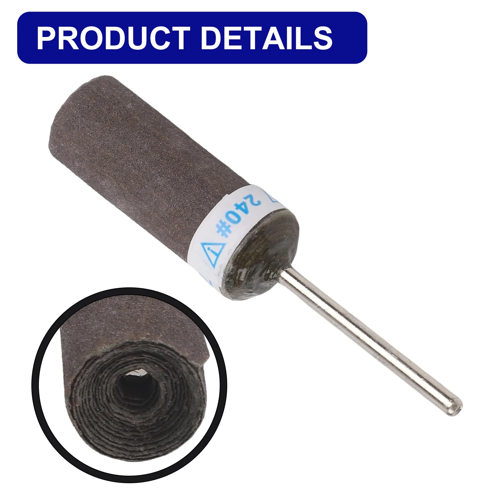 2.35mm Sanding Band Abrasive Rotary Tool Grinding Wheel Head Cylindrical Sandpaper Rod Grinding Head For Precision Polishing