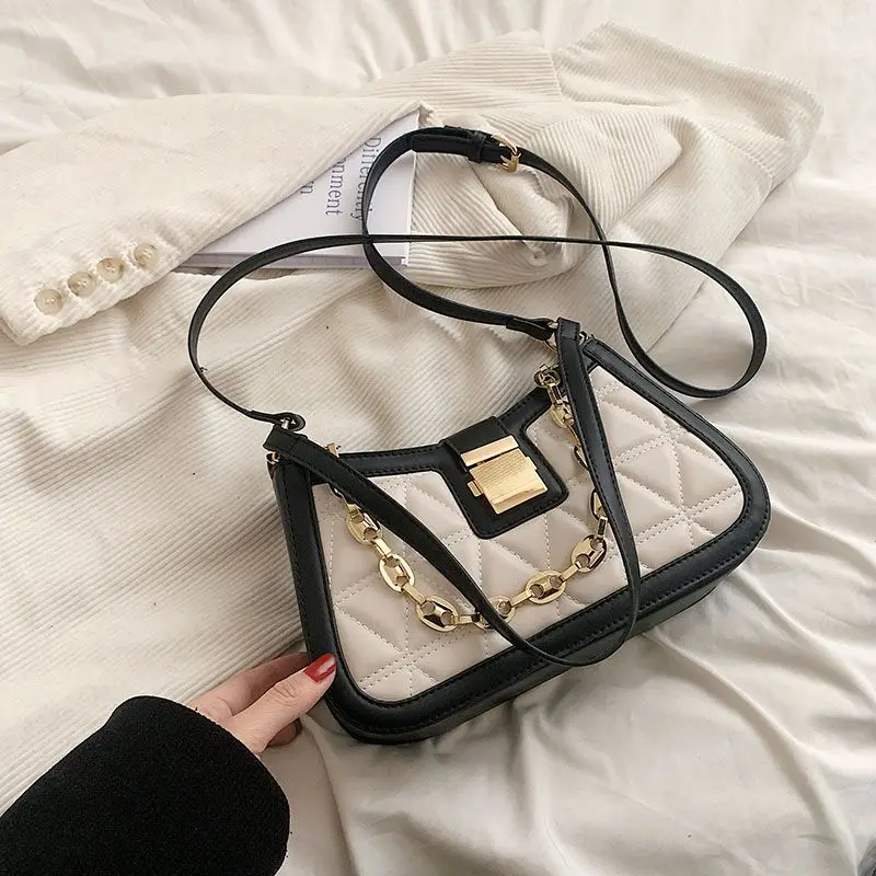 Crossbody Women Bags New Underarm Totes Simple Diamond Lattice Chain Handbag Girls Shoulder Messenger Bag Casual Storage Purses