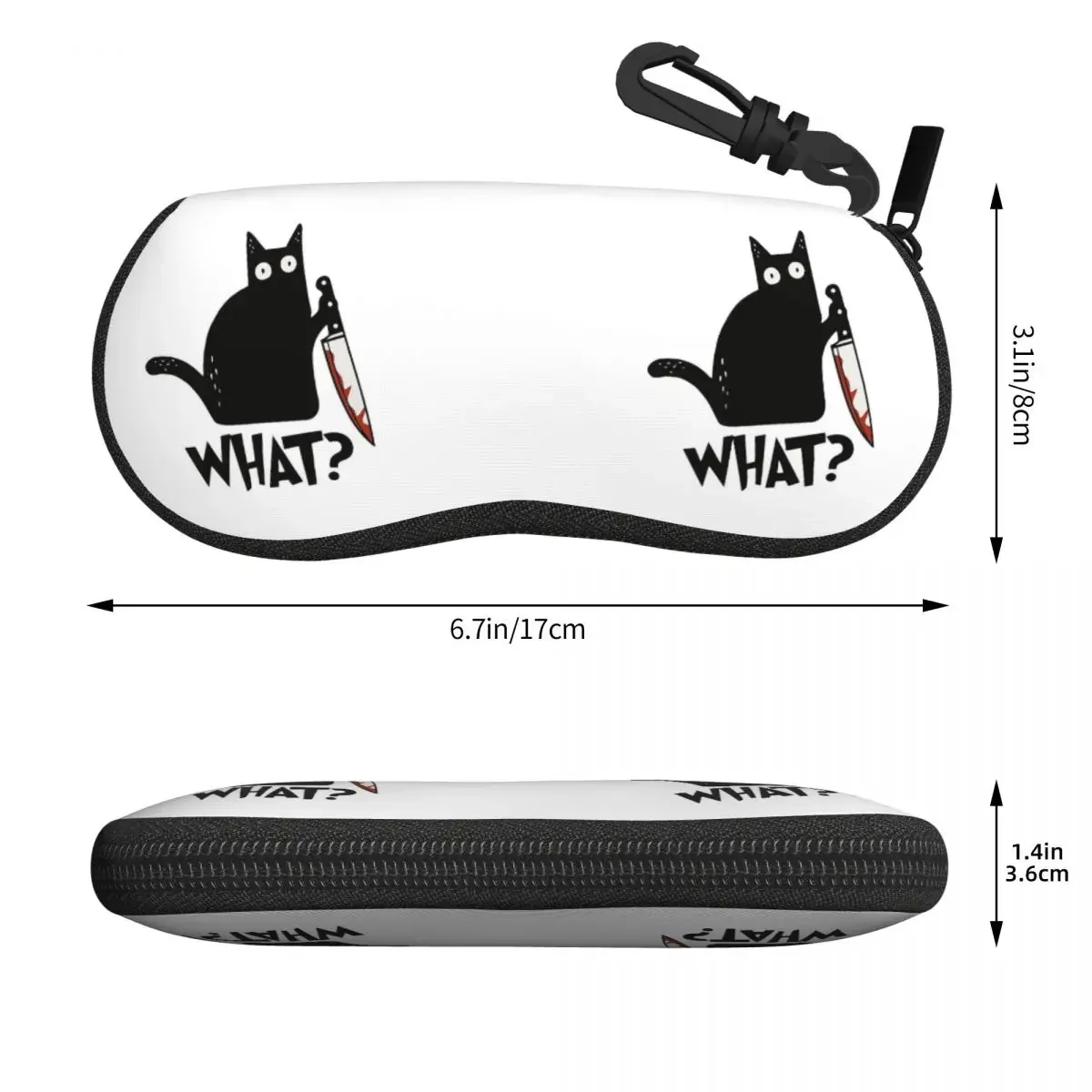 Cat What Murderous With Knife Shell Glasses Case Protective Sunglasses Box Women Men Soft Eyeglasses Bag Pouch