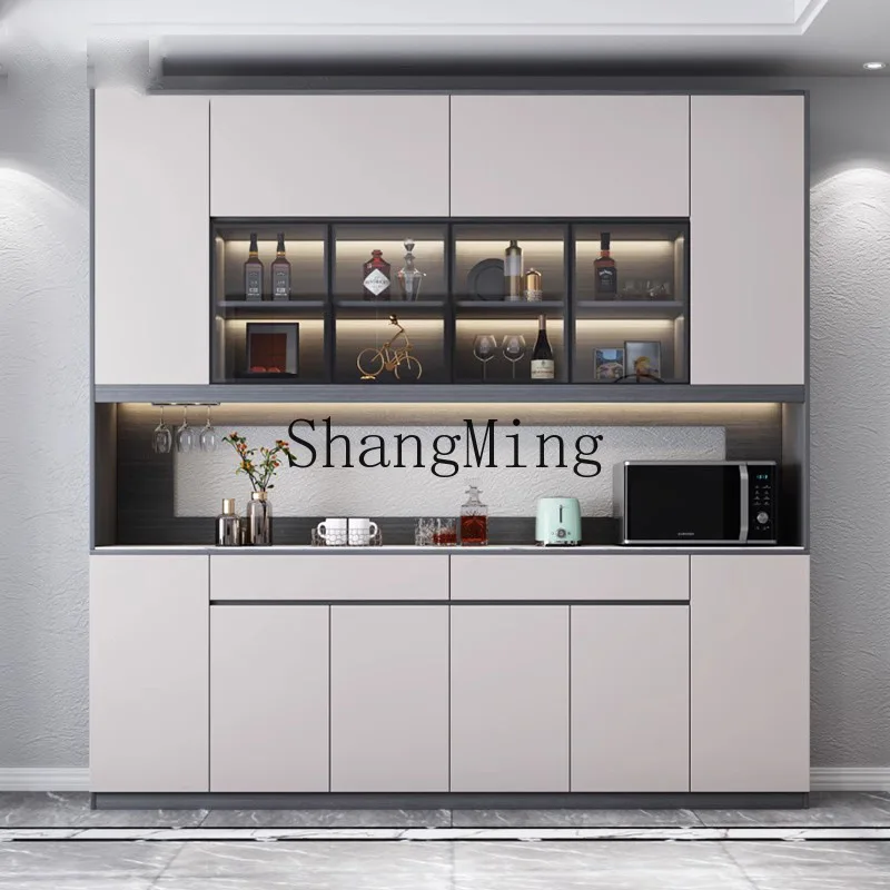 

FG rock slab dining side cabinet light luxury style wall living room high-end light luxury ultra-thin solid wood storage