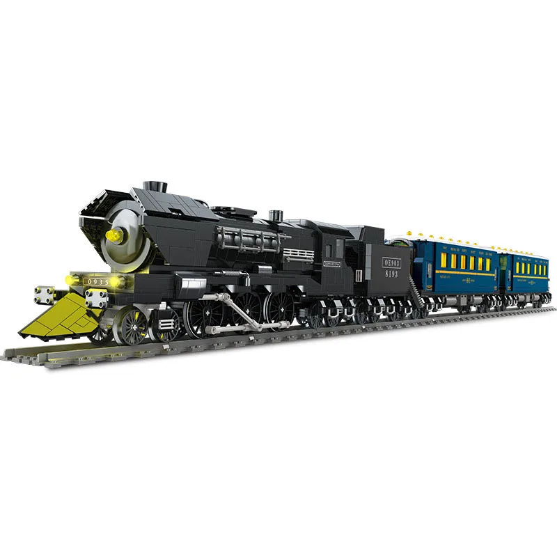 Technical RC Building Block Railway City Vehicle Orient Express Train Construction Bricks Radio 2.4Ghz Remote Control Toys