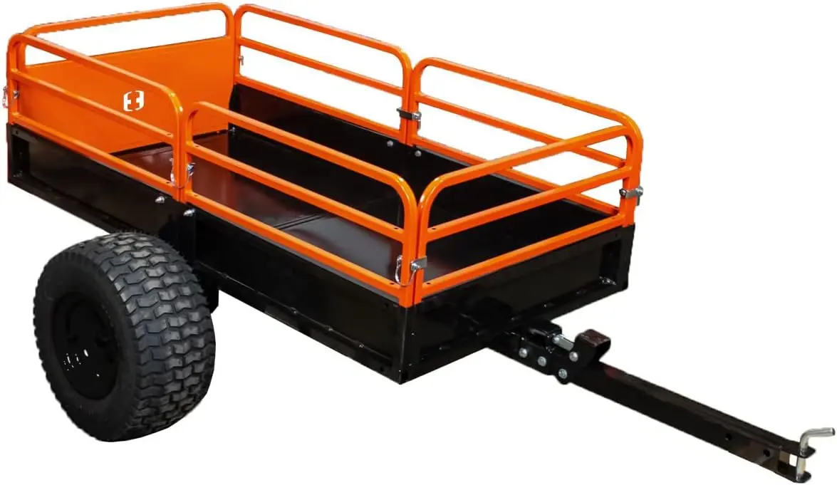 

MOTOALLIANCE® Impact Implements Heavy Duty 1500lb Utility Cart Cargo Trailer. Solid Raised Sides & Tailgate for Increased Capaci