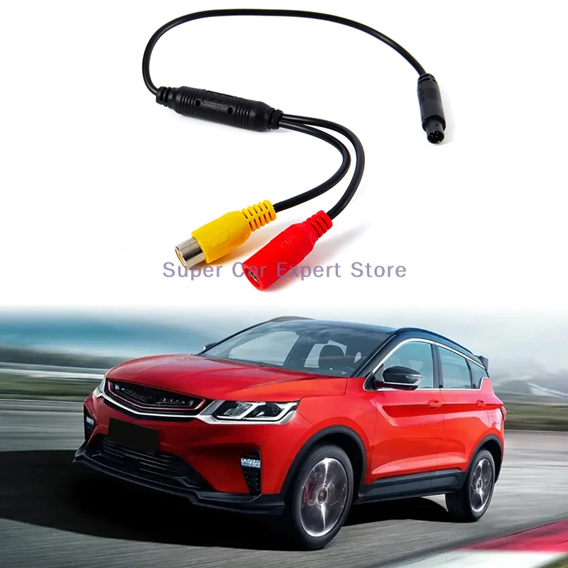 

1Pc 4-Pin Male Connector To RCA Wire Power Harness Adapter Car Accessories Car Reverse Backup Rear View Camera