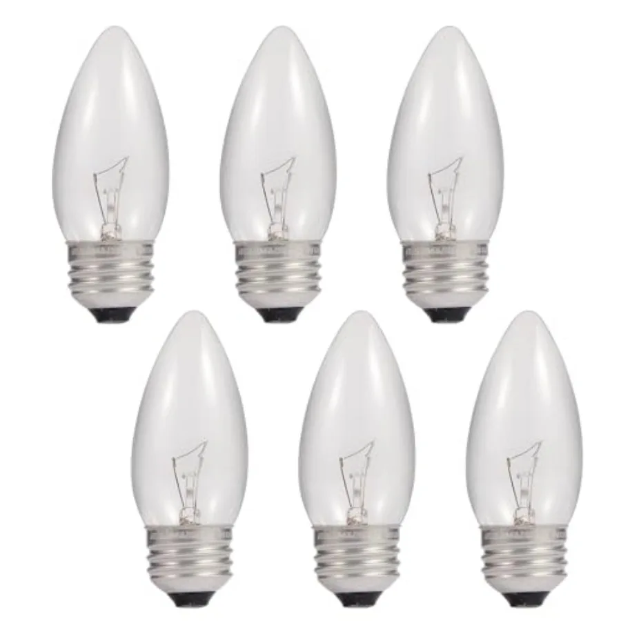 

40W Incandescent Equivalent Energy Torpedo Tip Chandelier with Crystal Clear Incandescent Light Bulbs Tip Light Bulb and Medium