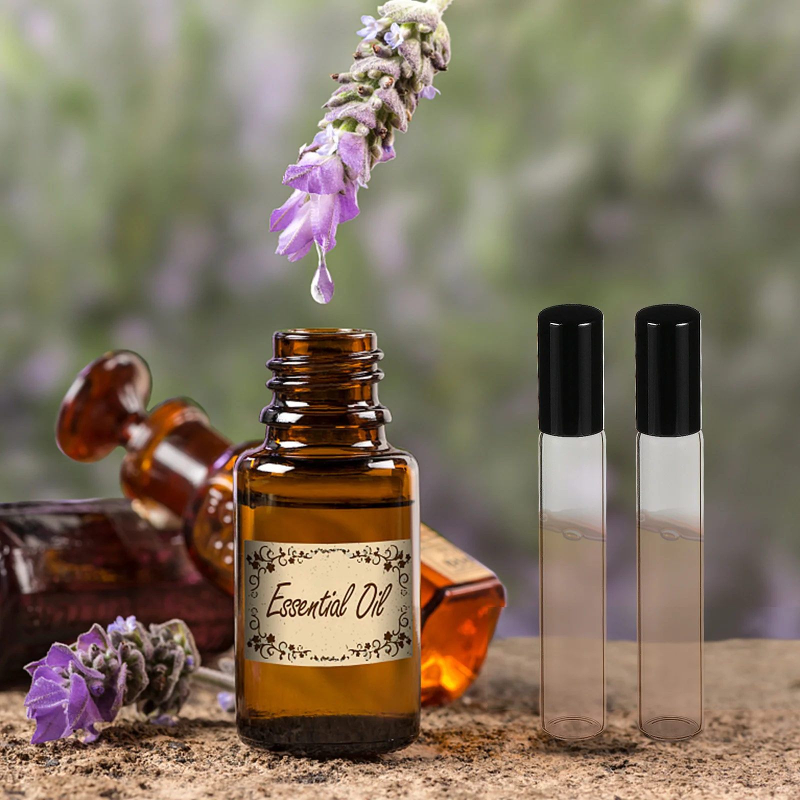 

6Pcs Essential Oil Glass Bottles 10ml Leakproof Roller Ball for Perfume Massage Roll-on Bottles Refillable Roller Bottle