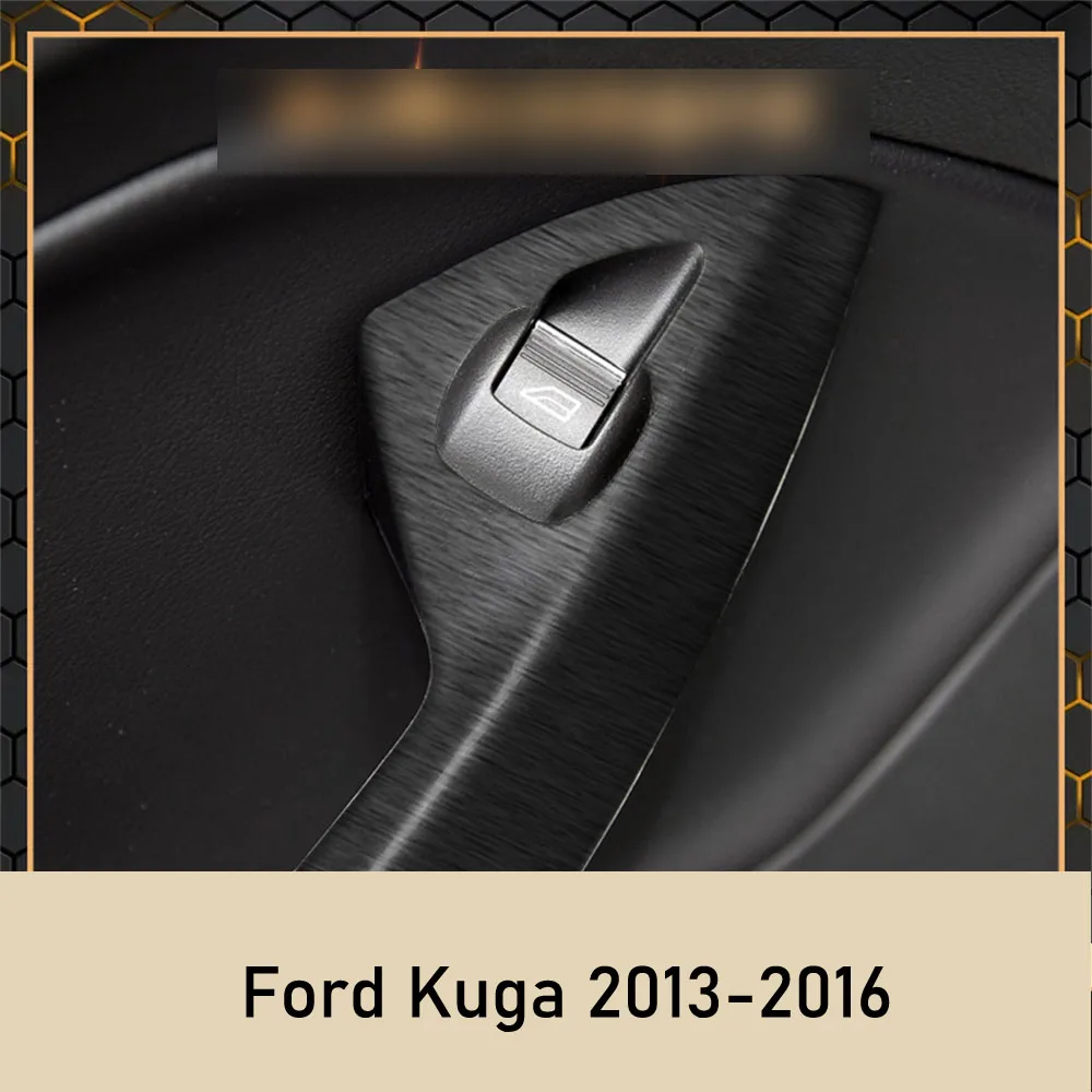 For Ford Kuga 2013-2016 Interior Central Control Panel Door Handle Carbon Fiber Sticker Decals Car styling Accessorie