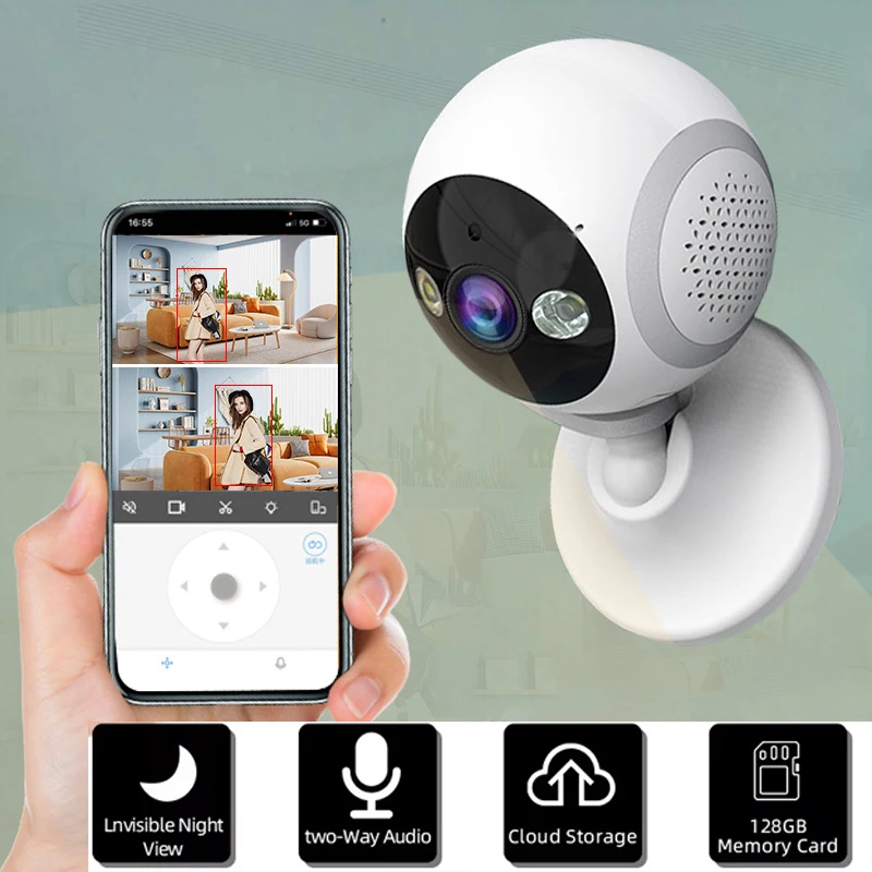 

3MP HD Webcam With Night Vision Two-way Voice IP Camera 155° Panoramic View For Home Securit CCTV Intercom Baby Monitor