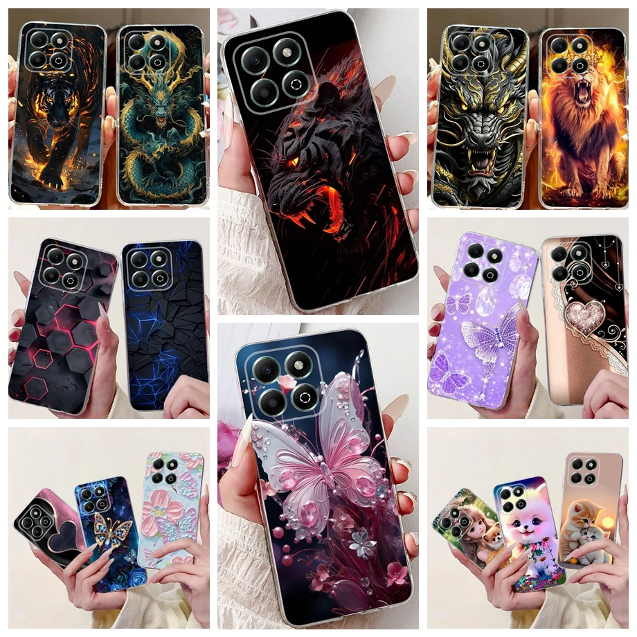 

For Huawei Honor X6a Plus X6 5G 4G Phone Case Honor X6s Bumper Soft TPU Clear Silicone Bumper Cartoon Animals Cool Style Funda