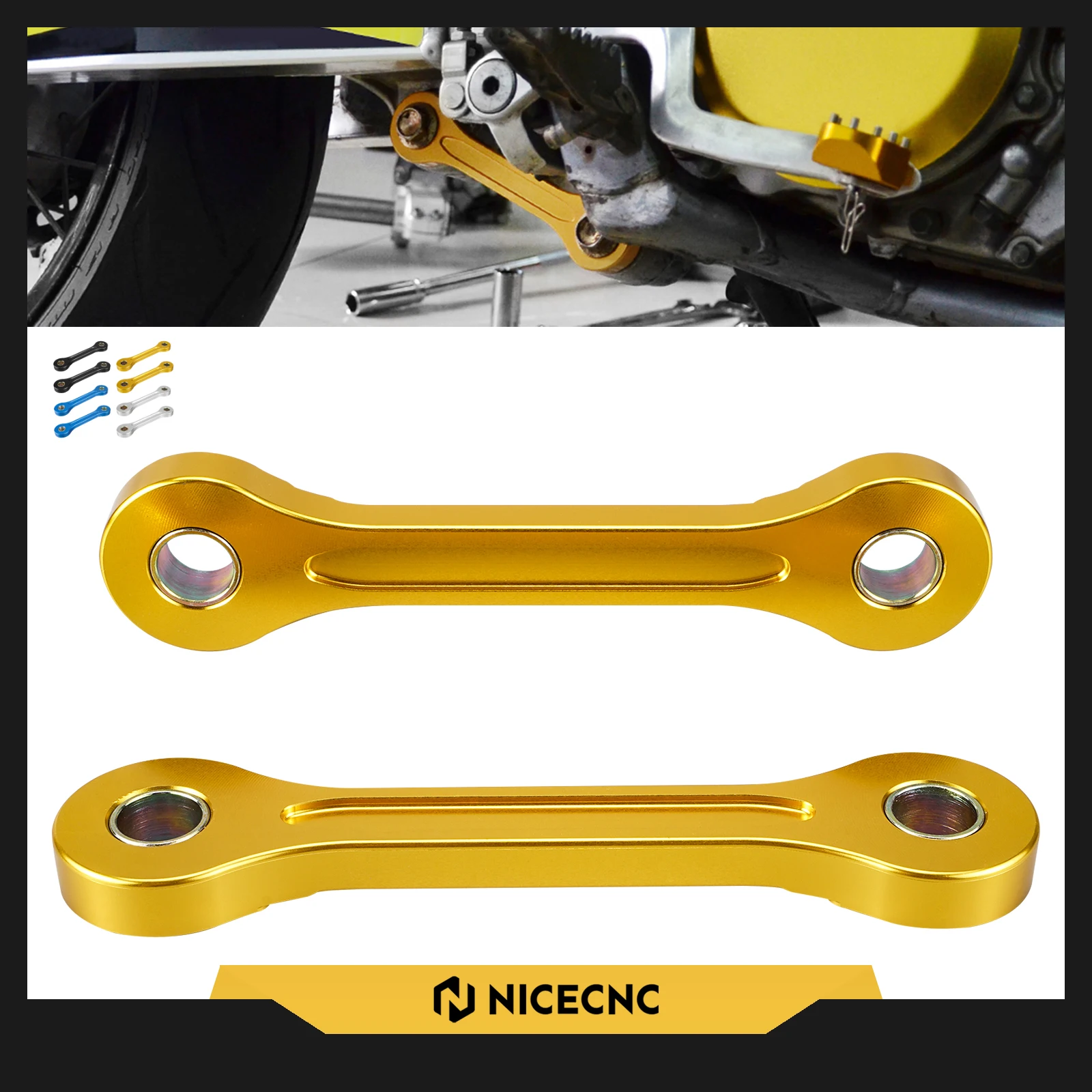 

NICECNC Motorcycle Lowering Link Kit 7cm For 2024 Suzuki DRZ400 DR-Z400 DRZ 400 2000-2024 2023 Kawasaki KLX400 KLX 400 2000-2019