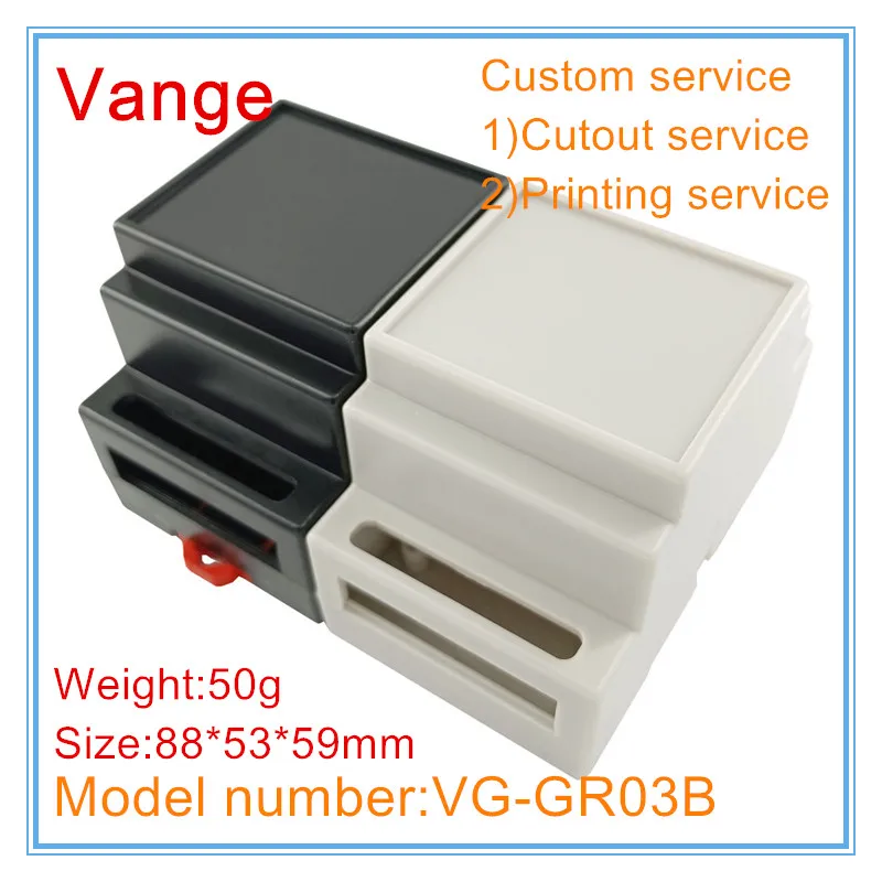 Vange din rail project box 88*53*59mm ABS plastic enclosure diy case