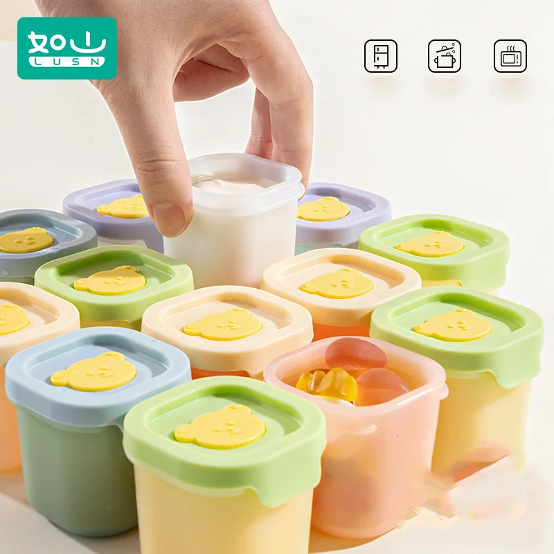 

Коробка для хранения детских добавок, отделение для морозильной камеры, детская силиконовая форма с медведем, может быть на пару, коробка-дозатор для пюре