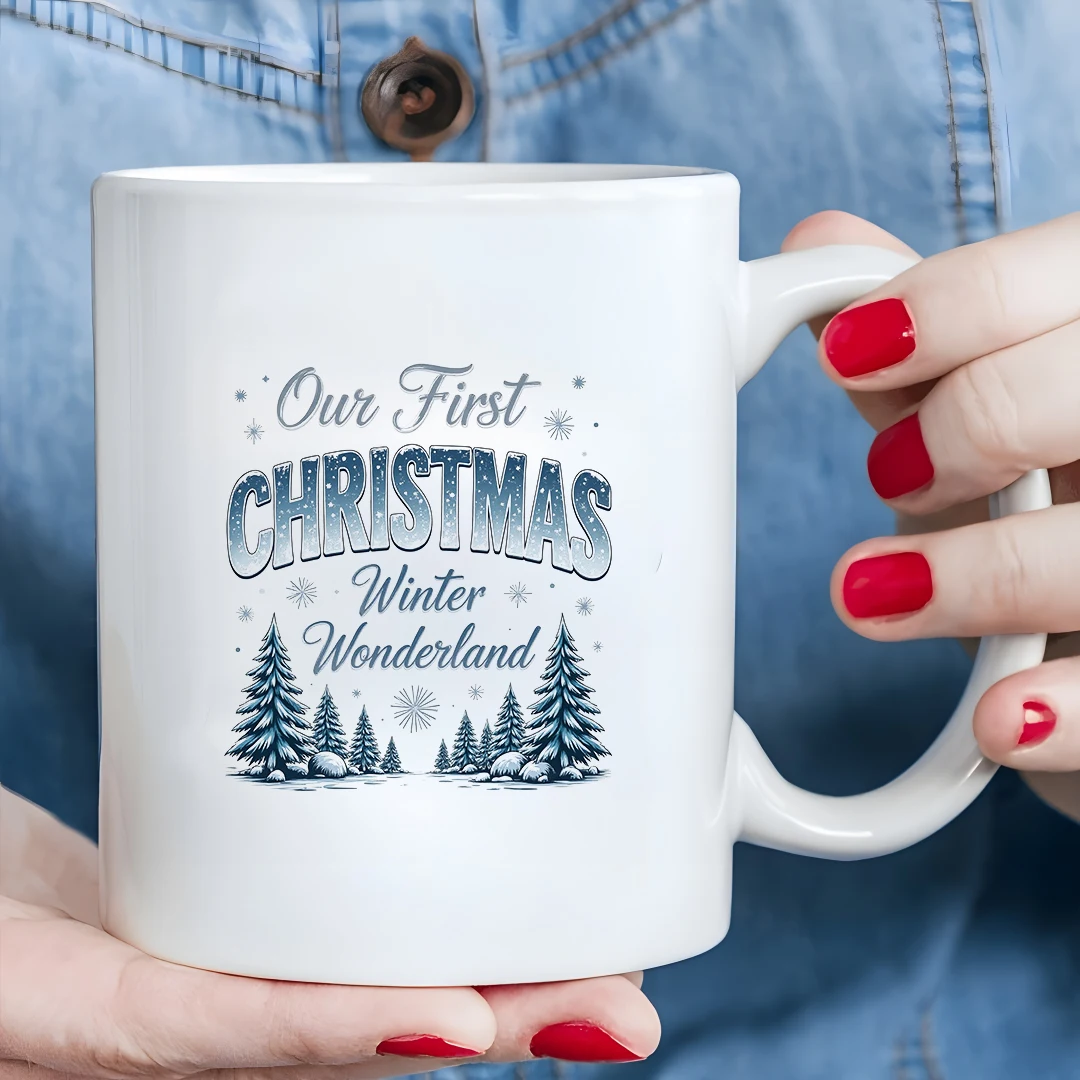 كوب عيد الميلاد سعة 11 أونصة مع تصميم مكتوب بخط اليد لعيد الميلاد المجيد والشتاء على شكل ندفة الثلج للأطفال كوب للمشروبات الباردة الساخنة مثالي للمنزل