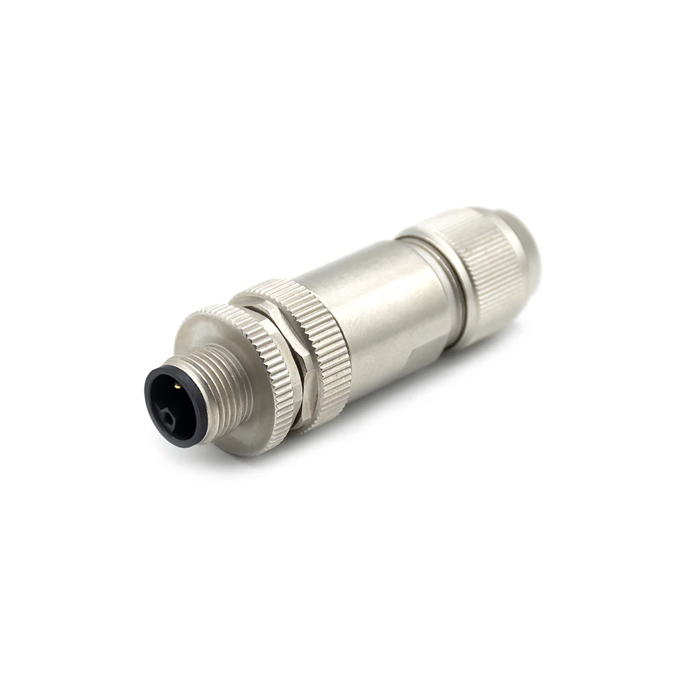 REACH Certified M12 6 Position Plug M Code Male Metal Shell Assembly Connector for Vision Inspection System