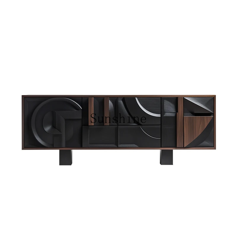 Italian high-end TV cabinet with drawer design decoration personality all solid wood storage storage