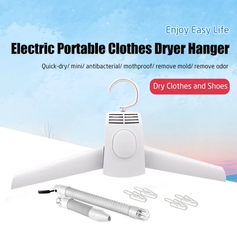 Household portable drying clothes rack Plastic folding Electric travel drying clothes rack