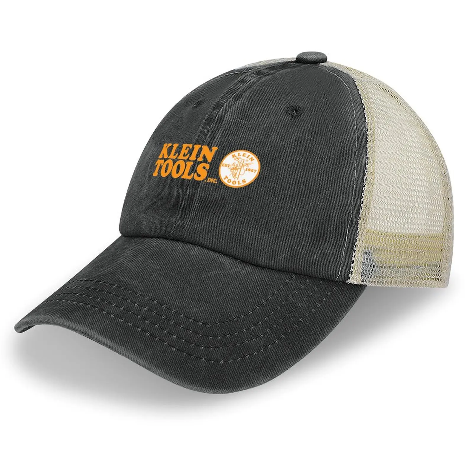 Klein Tools - Est . 1857 Logo (Orange) Cowboy Hat Golf Hat Man Hip Hop Hats For Women Men\'s