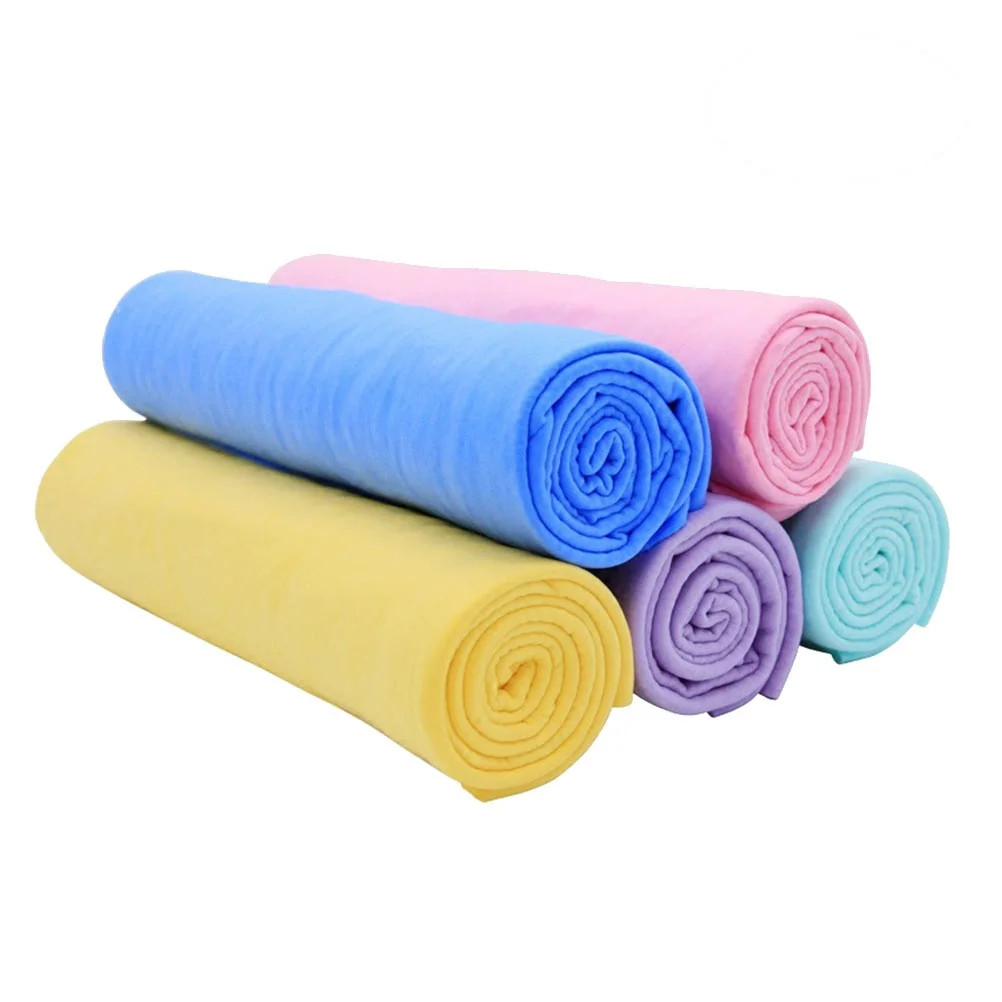 

5pcs 43*32Cm Soft Absorbent Microfiber Towel For Car Wash Body Drying Makeup Removal Cleaning Tool Pvc Shammie