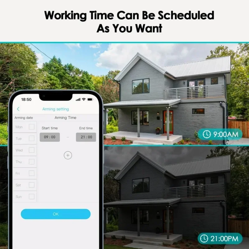 Kamera Solar Ubox App Dual Wire-Free 4K UHD 10x Zoom Floodlight Night Vision Waterproof A50 8MP 4G H.265 WIFI Network CMOS Cloud