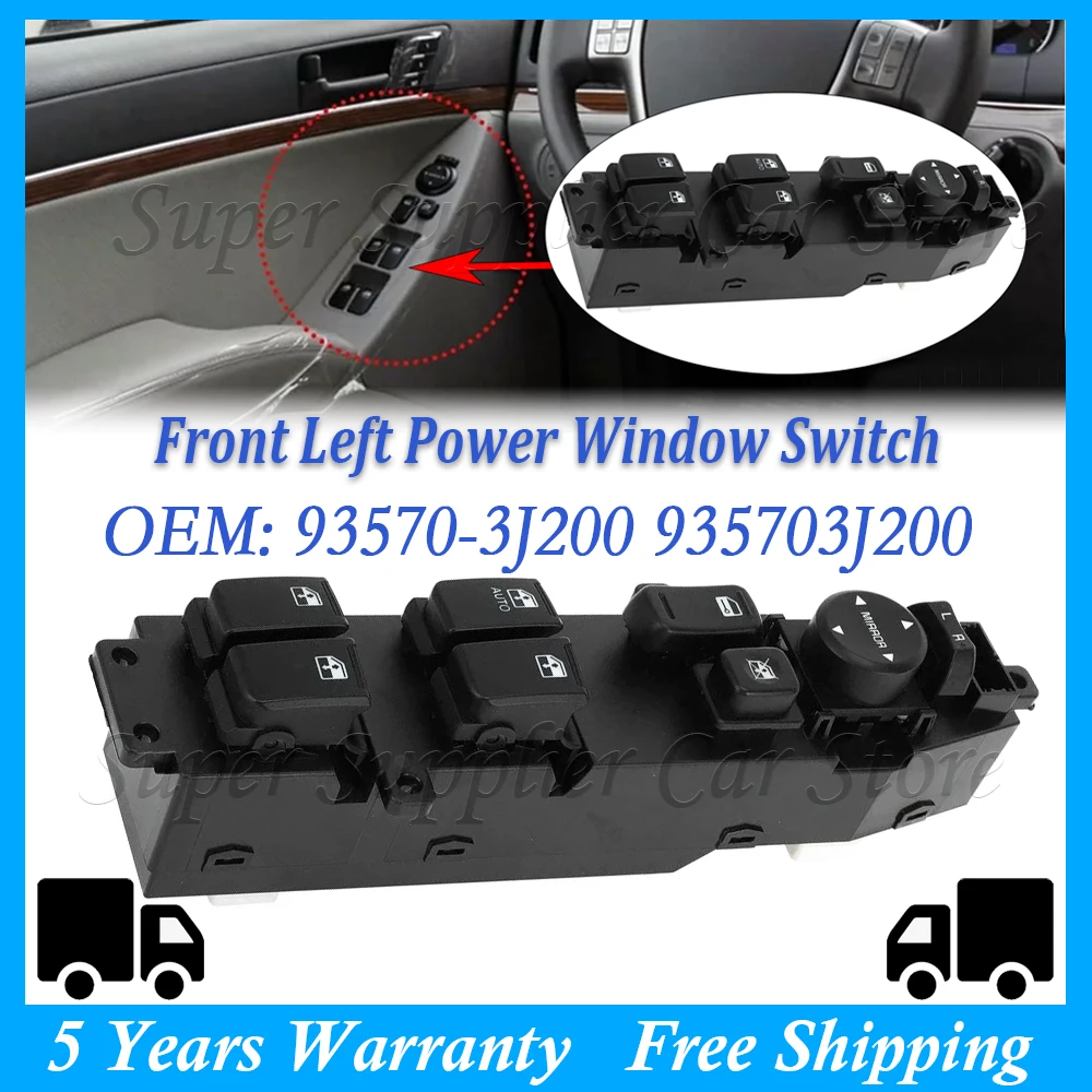 

New Car Driver Side Left Master Power Window Switch For Hyundai Veracruz 2007 2008 2009 2010 2011 2012 93570-3J200 935703J200