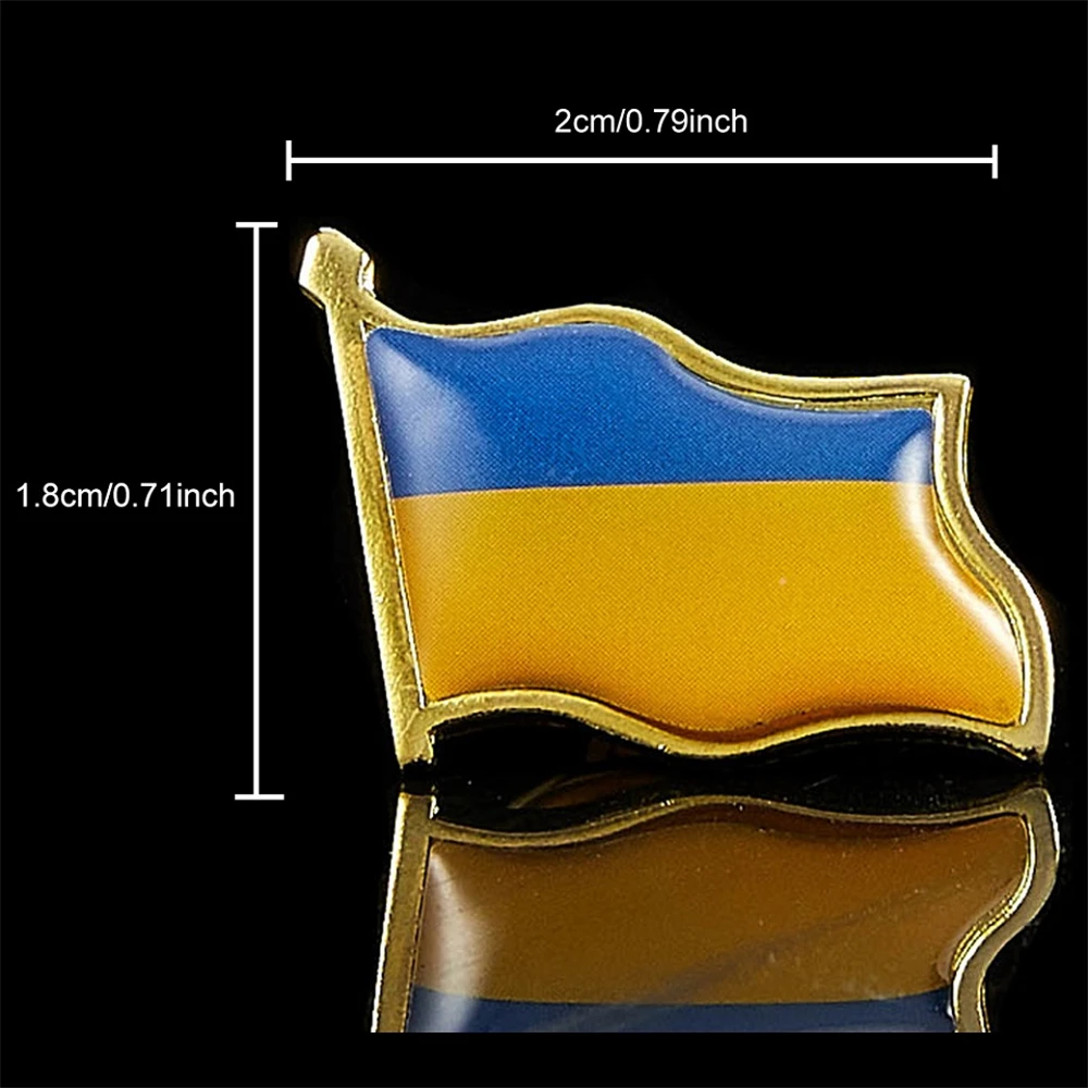 Ukraine National Flag Waving 3D Lapel Patriotism Pin Badge Brooch Country Pride